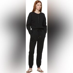Citizens of Humanity Black LouLou Fleece Jumpsuit. Black. Medium